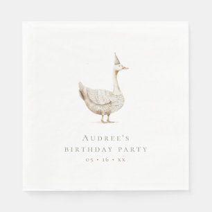 Minimalistisch Gekke Gans Verjaardagsfeest Servet