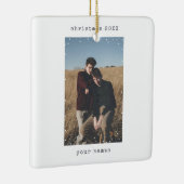 Minimalistisch geluid voor schrijfmachine Snowfall Keramisch Ornament (Rechts)