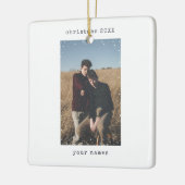 Minimalistisch geluid voor schrijfmachine Snowfall Keramisch Ornament (Links)