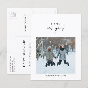 Minimalistisch Gelukkig Nieuwjaar Foto Feestdagenkaart