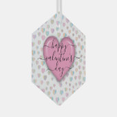 Minimalistisch gelukkige Valentijnsdag Glas Ornament (Voorkant Rechts)