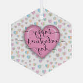 Minimalistisch gelukkige Valentijnsdag Glas Ornament (Achterkant)