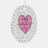 Minimalistisch gelukkige Valentijnsdag Metalen Ornament (Voorkant Rechts)