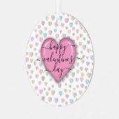 Minimalistisch gelukkige Valentijnsdag Metalen Ornament (Voorkant links)