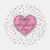 Minimalistisch gelukkige Valentijnsdag Metalen Ornament (Achterkant)