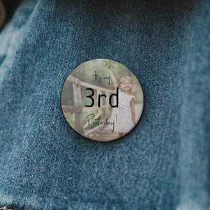 Minimalistisch genderneutraal is mijn verjaardagsf ronde button 5,7 cm