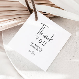 Minimalistisch genderneutraal vierkant bedankt bedankjes labels