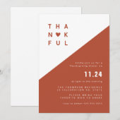 Minimalistisch geo Terracotta Thanksgiving Dinner  Kaart (Voorkant / Achterkant)