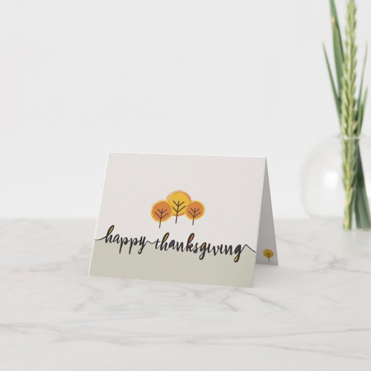 Minimalistisch Geometric Happy Thanksgiving-script Bedankkaart (Voorkant)