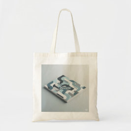 Minimalistisch geometrisch blauw grijs wit Tas