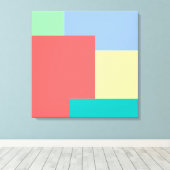 Minimalistisch geometrisch kleurenblok Heldere kle Canvas Afdruk (Insitu (Houten vloer))