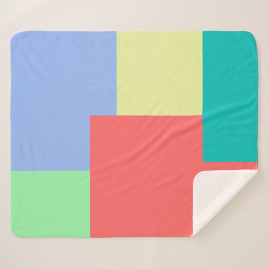 Minimalistisch geometrisch kleurenblok Heldere kle Sherpa Deken (Voorkant (horizontaal))