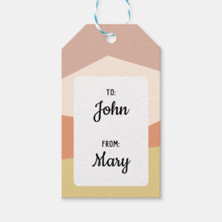 Minimalistisch geometrisch met pastelkleur cadeau cadeaulabel