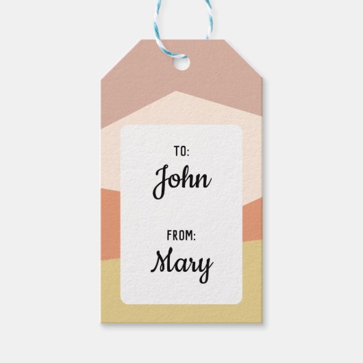 Minimalistisch geometrisch met pastelkleur cadeau  cadeaulabel (Voorkant)