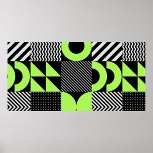 Minimalistisch geometrisch naadloos patroon in Sca Poster