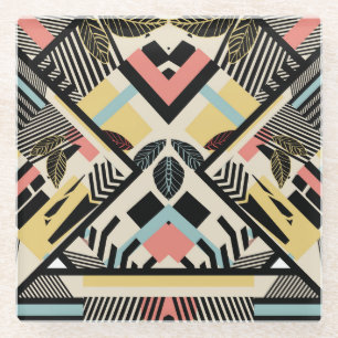 Minimalistisch geometrisch: Patroonontwerp Glazen Onderzetter