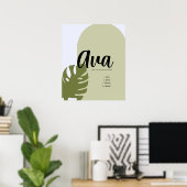 Minimalistisch geometrisch Poster met op Natuur ge (Thuiskantoor)