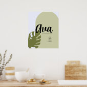 Minimalistisch geometrisch Poster met op Natuur ge (Keuken)