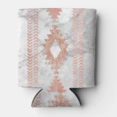 minimalistisch geometrisch roos goud aztec witte m blikjeskoeler (Voorkant)