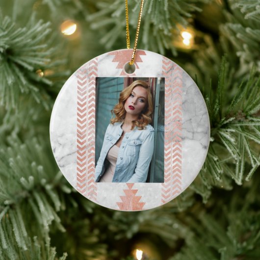 minimalistisch geometrisch roos goud aztec witte m keramisch ornament (Boom)