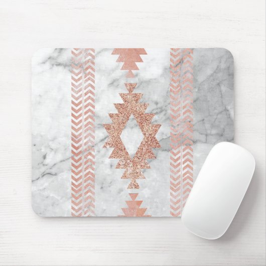minimalistisch geometrisch roos goud aztec witte m muismat (Met muis)