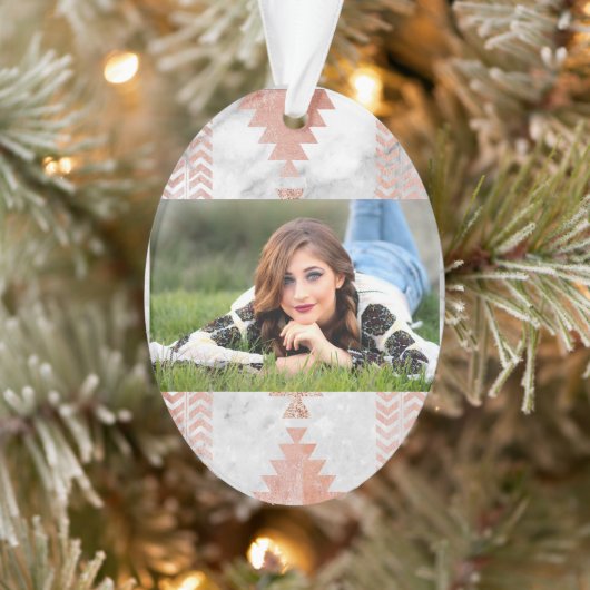 minimalistisch geometrisch roos goud aztec witte m ornament (Boom)