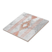 minimalistisch geometrisch roos goud aztec witte m tegeltje (Zijkant)