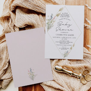 Minimalistisch Geometrisch Wildbloem Baby shower Kaart