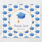 Minimalistisch gepersonaliseerd Afstuderen voor st Sparkling Wijnetiket (Enkel label)