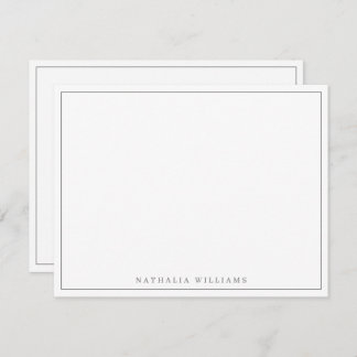 Minimalistisch gepersonaliseerd grijs gebak notitiekaartje