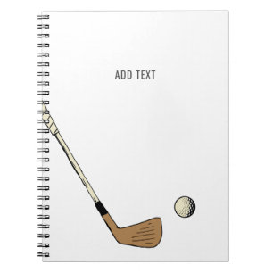 Minimalistisch gepersonaliseerd modern golfspel notitieboek