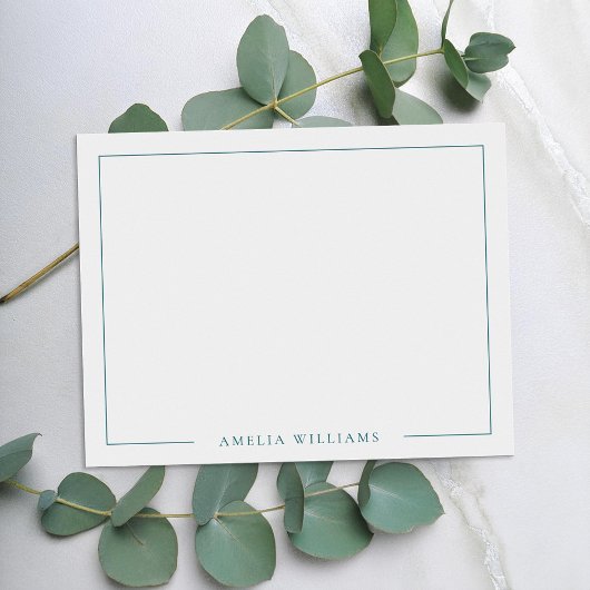 Minimalistisch gepersonaliseerd monogram naamkader notitiekaartje