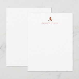 Minimalistisch gepersonaliseerd Sinaasappel voor m Notitiekaartje