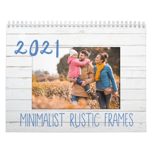 Minimalistisch gepersonaliseerde rustige fotoframe kalender (Hoes)