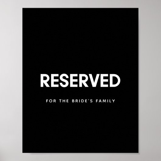 Minimalistisch gereserveerd aangepast trouwbord poster (Voorkant)