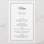 Minimalistisch gescalloped grensmenu met naam (Voorkant)