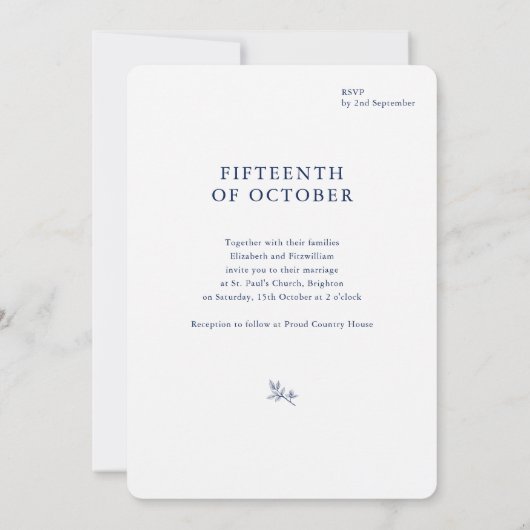 Minimalistisch geschetste bruids boeket bruiloft a kaart (Achterkant)