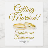 Minimalistisch Getrouwd Verloving Wijn Etiket (Enkel label)