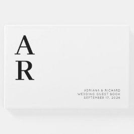 Minimalistisch gevat Initiaal bruiloft Gastenboek