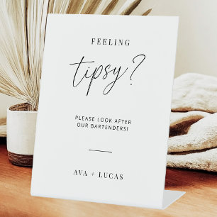 Minimalistisch gevoel Tipsy Bartender Tip Reclamebord Met Voetstuk