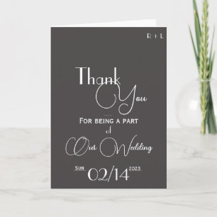 Minimalistisch gevouwen bedankt kaart