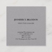Minimalistisch gewoon modern professioneel grijs vierkante visitekaartje (Voorkant)