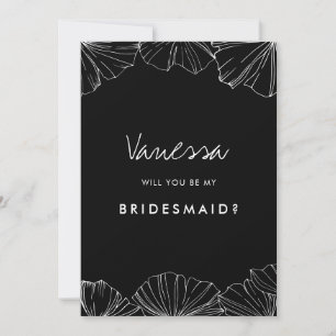 Minimalistisch Ginkgo Biloba Bridesmaid-voorstel Kaart