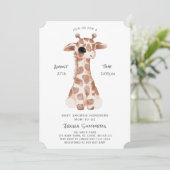 Minimalistisch Giraffe Baby shower Kaart (Staand voorkant)