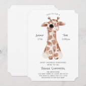 Minimalistisch Giraffe Baby shower Kaart (Voorkant / Achterkant)