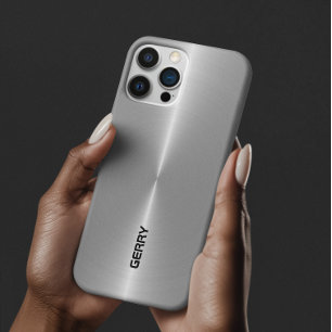 Minimalistisch glanzend metallisch zilvergrijs iPhone 11 pro max hoesje