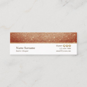 Minimalistisch Glitter Designer Mini Visitekaartje