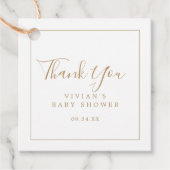 Minimalistisch Gold Baby shower Hartelijk dank Bedankjes Labels (Voorkant)