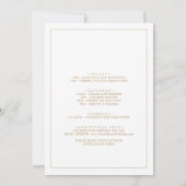 Minimalistisch Gold Bachelorette Weekend Kaart (Achterkant)