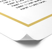 Minimalistisch Gold Black White Wedding Seating Ch Poster (Hoek)